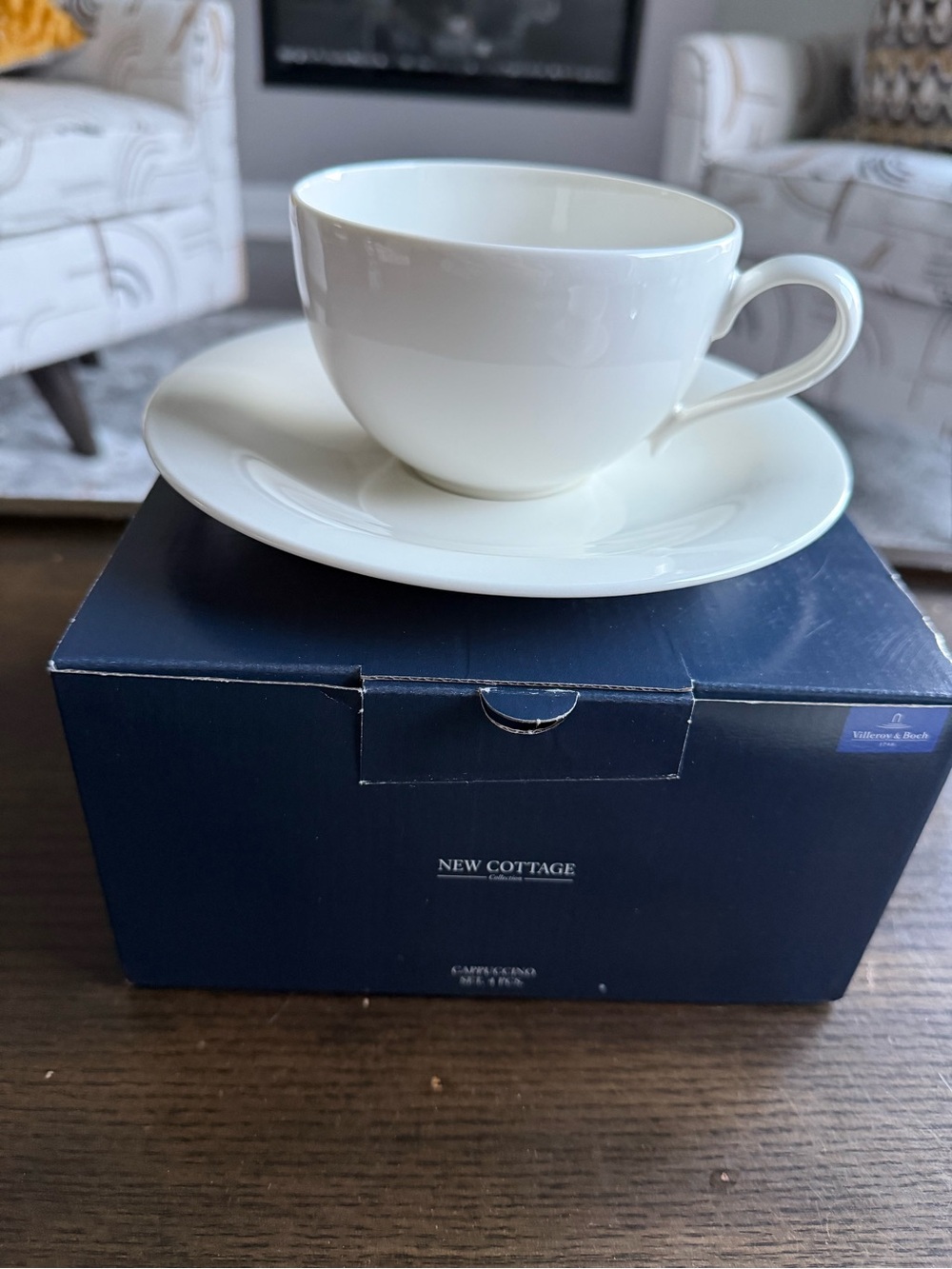 Villeroy & Boch White Cappuccino Cup and Saucer